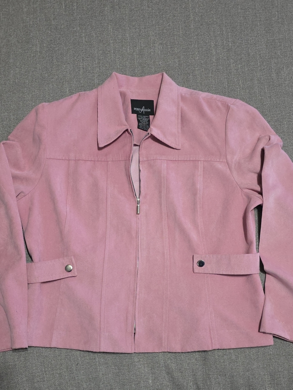 Positive Attitude Pink Suede-like Zip Jacket 14 Petite